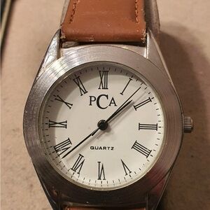 🦋10/$20🦋 PCA Silver/White Leather Women's Watch